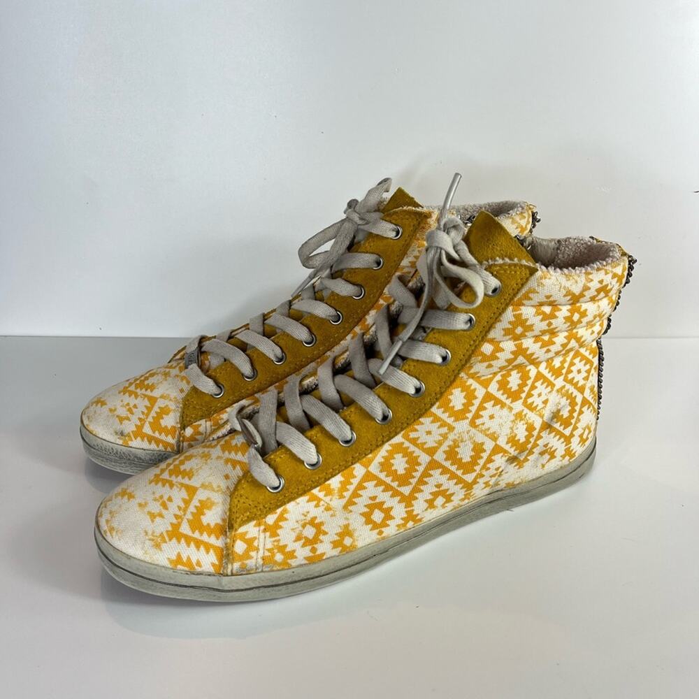 Kim & Zozi Hippie Bling High Top Sneakers Size 10 Yellow